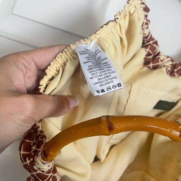 Anthropologie Floral Print Pippa Bag Wooden Handles - Picture 4 of 7